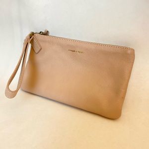Leather Wristlet Clutch Purse